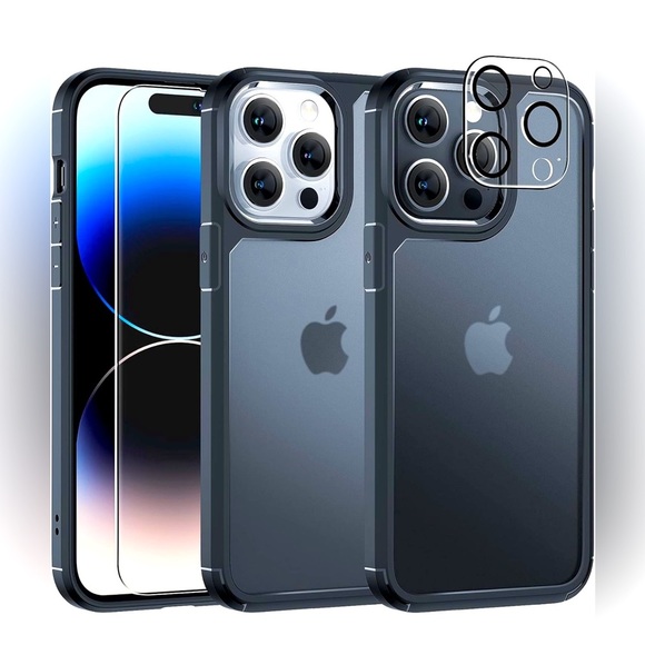 iPhone 14 Max Plus Phone Clear Case with Screen/Camera Protector - Picture 1 of 8
